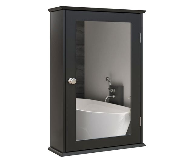 Fürdőszobaszekrény tükörrel 41x14x60cm Fekete