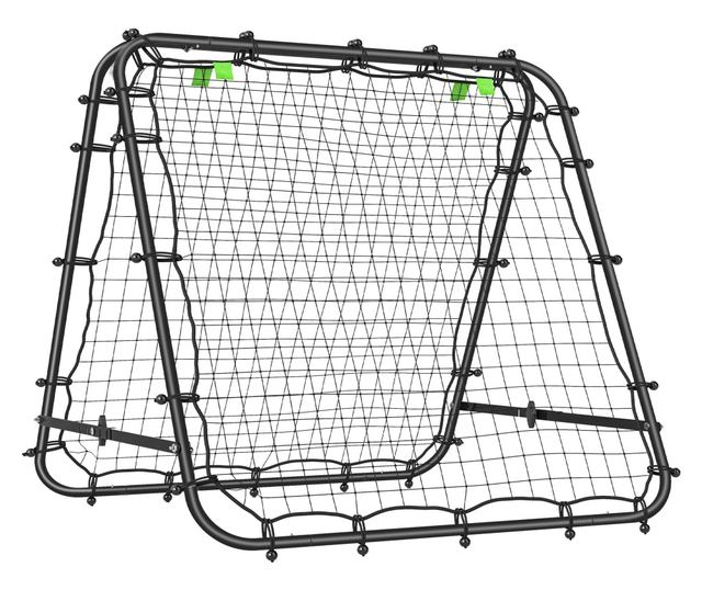 Összecsukható PE és acél futballkapu, állítható szög és leszúrók, 100x95x90 cm, kék
