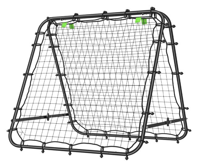 Összecsukható PE és acél futballkapu, állítható szög és leszúrók, 100x95x90 cm, kék