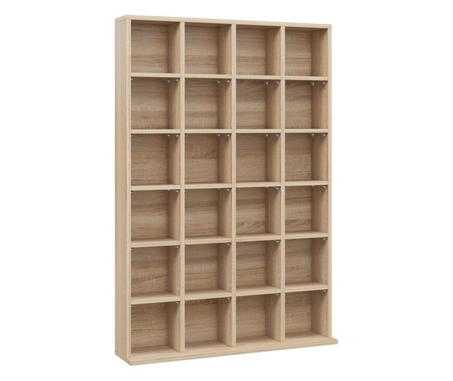 Állítható magasságú falra szerelhető könyvespolc 24 rekesszel