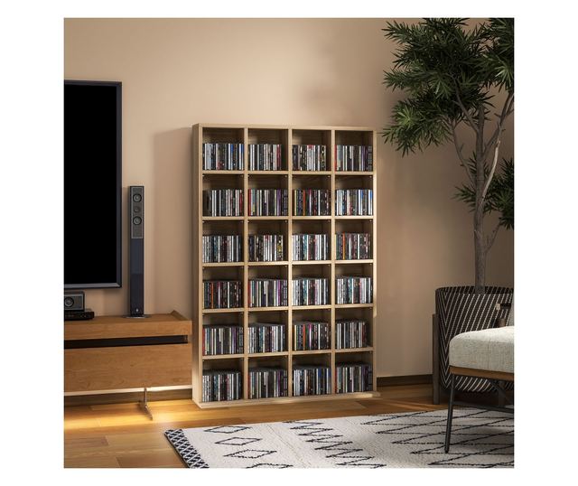 Állítható magasságú falra szerelhető könyvespolc 24 rekesszel