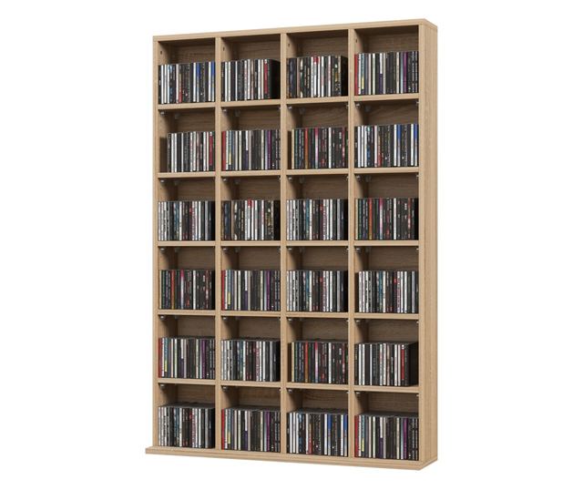 Állítható magasságú falra szerelhető könyvespolc 24 rekesszel