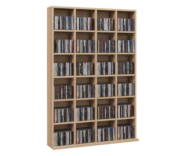 Állítható magasságú falra szerelhető könyvespolc 24 rekesszel