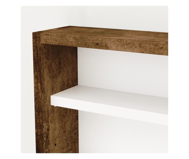 Falra szerelhető vitrin 2 üvegajtóval és 4 állítható polccal, barna