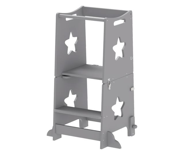 2 az 1-ben Gyerek Lépcsőhágó Biztonsági Korláttal Konyhába, Fürdőszobába, Fehér