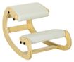 6-pozíciós állítható térdelőszék, kenderhatású szövet és bükkfa, 55x85x55 cm, krém