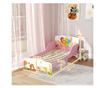 Gyermekágy 3+ Év Magasított Szélű és Rózsaszín Korlátokkal