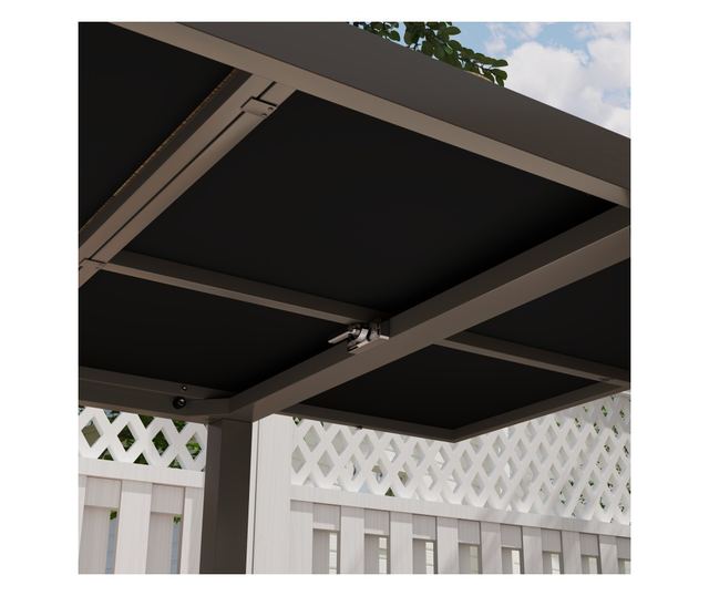 Bővíthető kerti asztal alumínium szegéllyel, 160/240x90x74 cm, barna