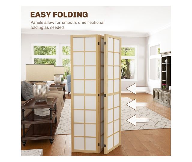 4-Panel összecsukható paraván, szabadon álló szobaelválasztó, beltéri privát paraván nappaliba, hálószobába, 160 x