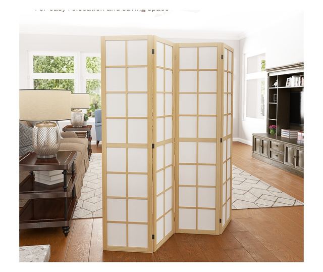 4-Panel összecsukható paraván, szabadon álló szobaelválasztó, beltéri privát paraván nappaliba, hálószobába, 160 x