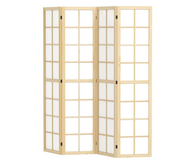 4-Panel összecsukható paraván, szabadon álló szobaelválasztó, beltéri privát paraván nappaliba, hálószobába, 160 x