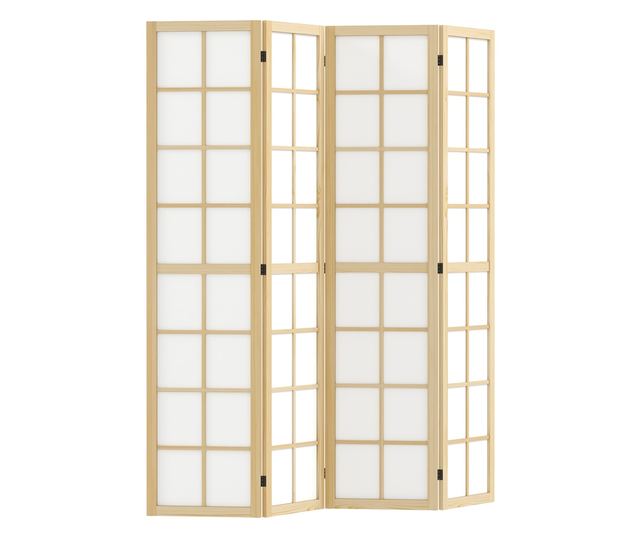 4-Panel összecsukható paraván, szabadon álló szobaelválasztó, beltéri privát paraván nappaliba, hálószobába, 160 x