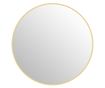 Kerek fürdőszobai tükör, üveg és acél, Ø70x2,5 cm, arany színű