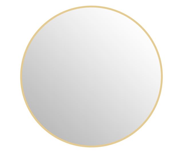 Kerek fürdőszobai tükör, üveg és acél, Ø70x2,5 cm, arany színű