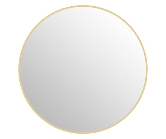 Kerek fürdőszobai tükör, üveg és acél, Ø70x2,5 cm, arany színű