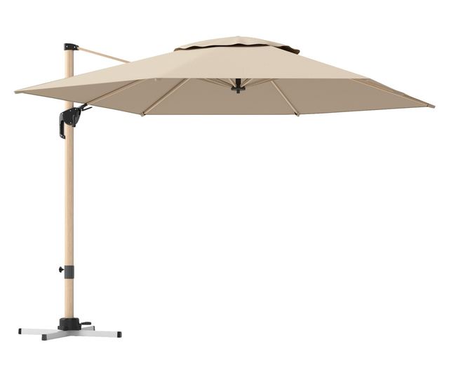 Kaki UPF50+ Cantilever kerti napernyő keresztalappal