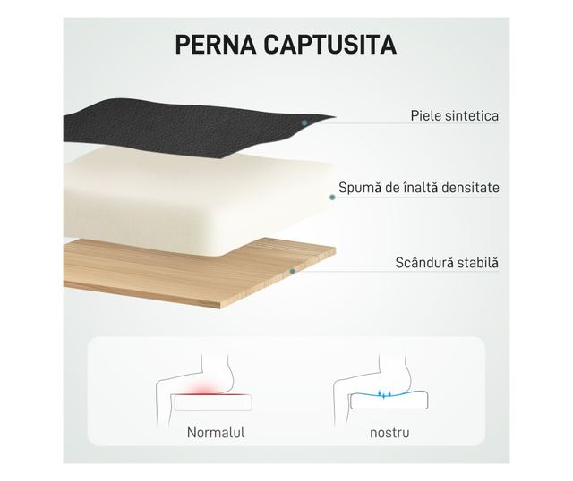 Masszázs Vibrációs Irodai Szék, Magas Háttámlával és Állítható Magassággal, 66x64x113-121 cm, Fekete