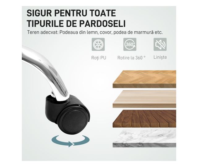 Masszázs Vibrációs Irodai Szék, Magas Háttámlával és Állítható Magassággal, 66x64x113-121 cm, Fekete