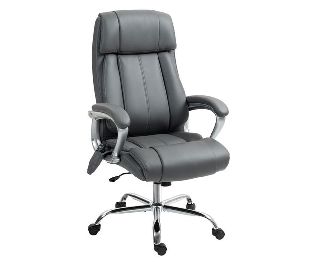 Irodai szék 6 pontos masszázzsal, vibrációs és dönthető, zsebbel és távirányítóval, 66x72x113-121 cm, szürke