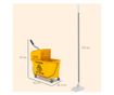 20L Felmosó Vödör Vödörrel, Szűrővel, Kerekekkel és Fogantyúval Sárga