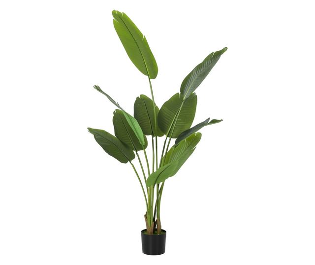 Műnövény 160 cm 10 zöld levéllel PEVA-ból és cserép Ø16,5x13,5 cm