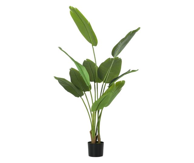 Műnövény 160 cm 10 zöld levéllel PEVA-ból és cserép Ø16,5x13,5 cm