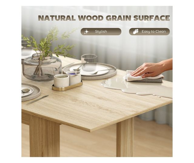 Nyitható Asztal, 140-180 cm, Natúr Fa Hatású, 6-8 Személyes