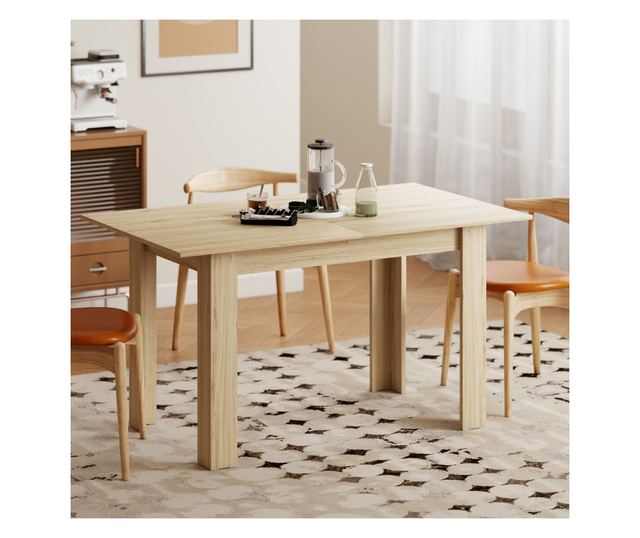 Nyitható Asztal, 140-180 cm, Natúr Fa Hatású, 6-8 Személyes