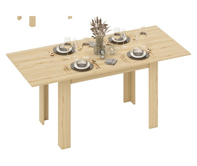 Nyitható Asztal, 140-180 cm, Natúr Fa Hatású, 6-8 Személyes