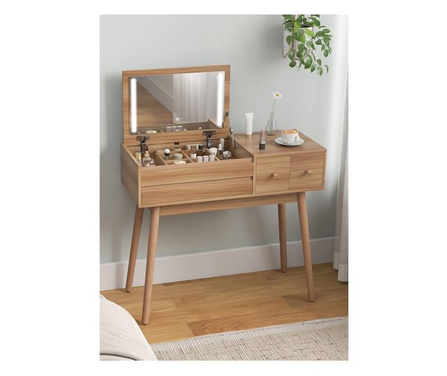 2 az 1-ben sminkasztal tükörrel és tárolóval