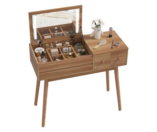 2 az 1-ben sminkasztal tükörrel és tárolóval