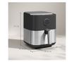 8L 1700W Air Fryer 8 Programmal és LED kijelzővel, Fekete