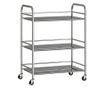 Multifunkcionális 3 szintes kocsi állítható középső polccal, 60x35x77 cm