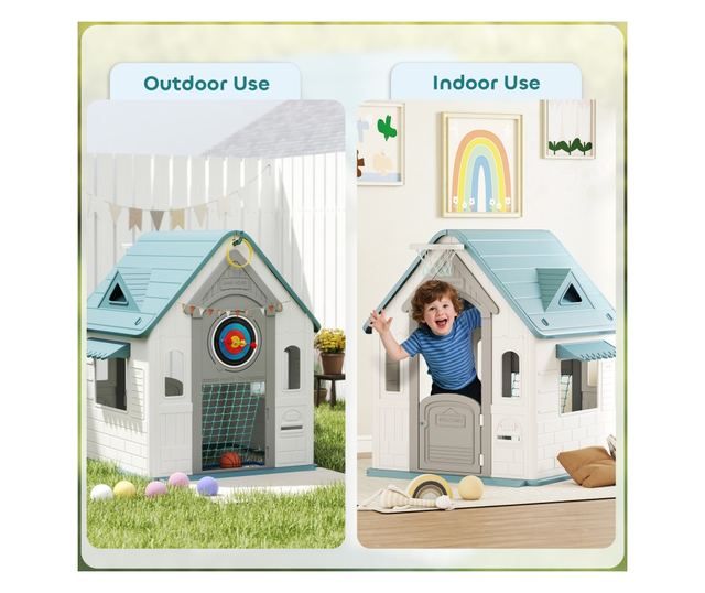 5 az 1-ben Gyerek Játszóház, Kültéri és Beltéri, Kosárlabda Karikával, Futballkapuval, Darts Táblával, Karikadobó Játékkal