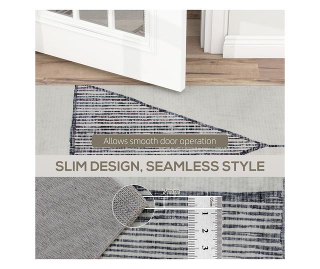 Modern csúszásmentes poliészter szőnyeg geometrikus vonalakkal, többszínű