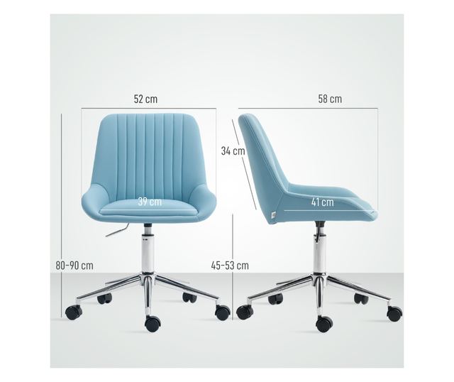 Állítható Magasságú PU Szilikon Irodai Szék, Kék