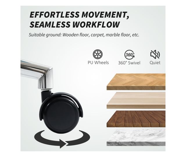 Állítható Magasságú PU Szilikon Irodai Szék, Kék