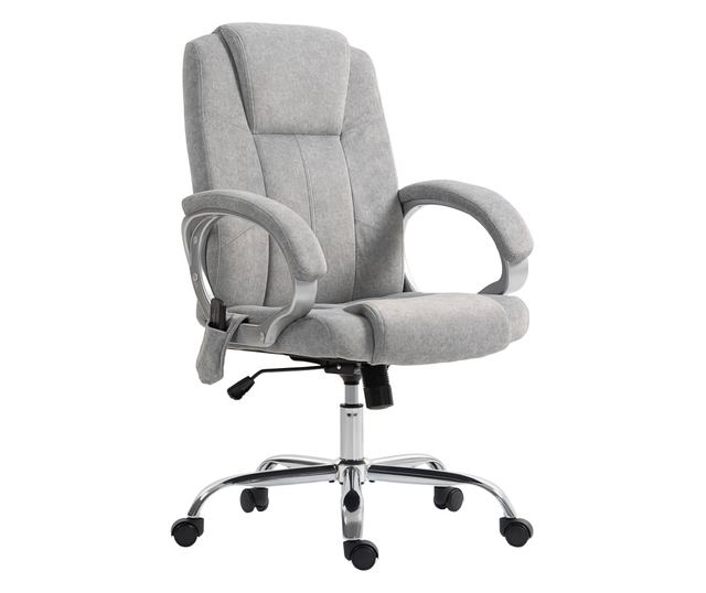 Szürke masszázs és fűthető irodai szék lábtartóval