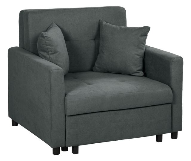 Egyszemélyes kanapéágy 2 párnával és tárolóval, szürke