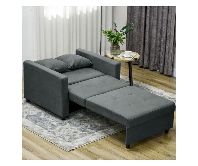 Egyszemélyes kanapéágy 2 párnával és tárolóval, szürke