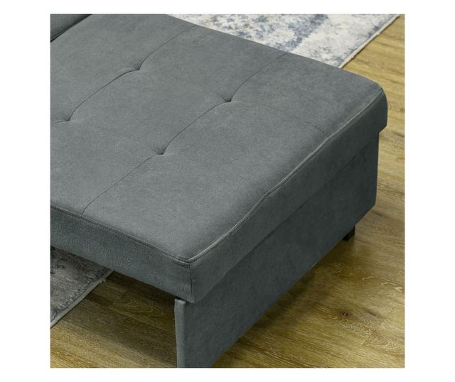 Egyszemélyes kanapéágy 2 párnával és tárolóval, szürke