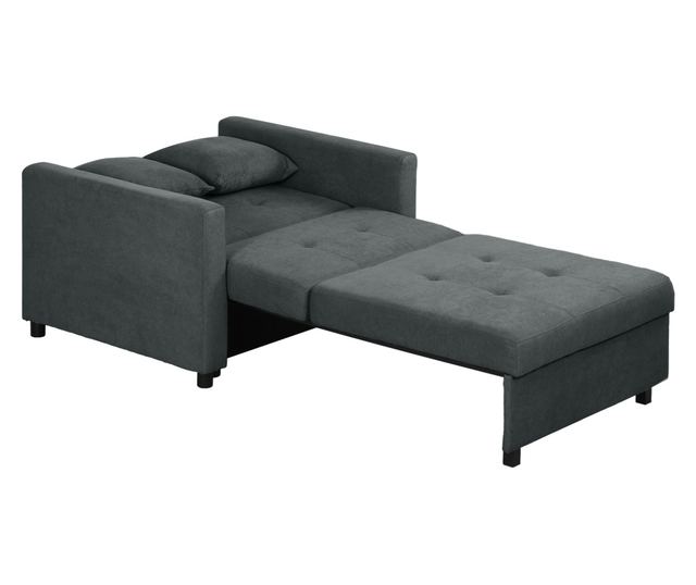 Egyszemélyes kanapéágy 2 párnával és tárolóval, szürke