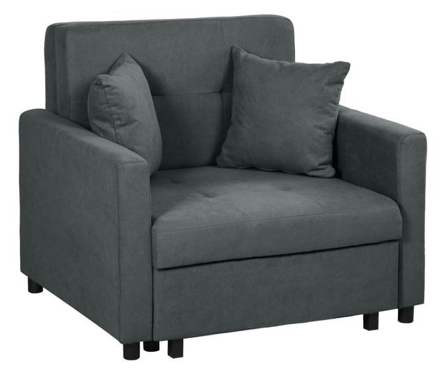 Egyszemélyes kanapéágy 2 párnával és tárolóval, szürke