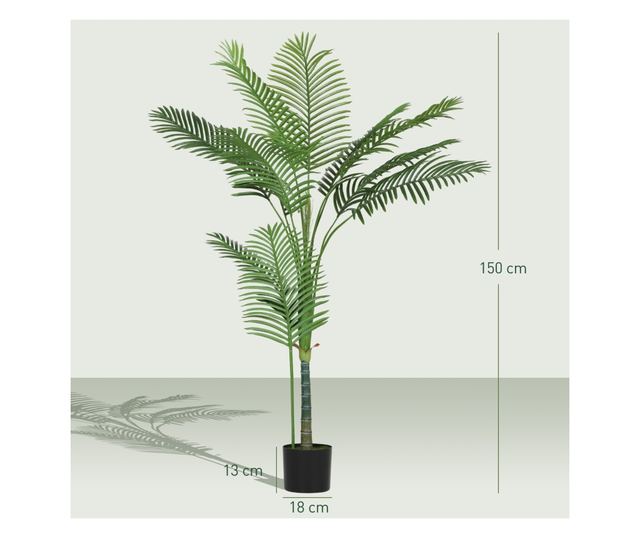 150 cm magas mesterséges Areca pálma zöld cseréppel beltérre