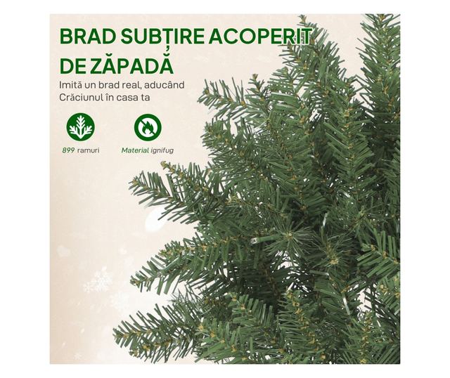 180 cm-es Karácsonyfa 250 fehér és színes fénnyel, 899 ággal