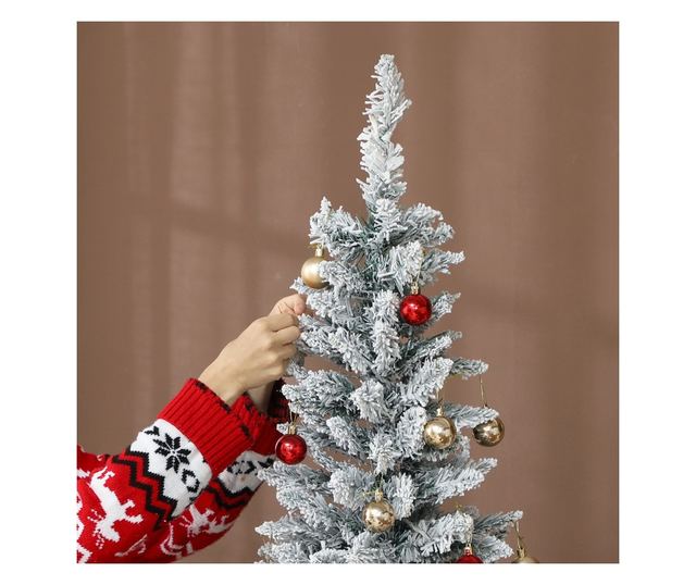 Havas Karácsonyfa 180 LED fénnyel, 11 effekttel és 479 ággal, Ø65x180 cm, zöld és fehér