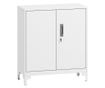 Irodai szekrény 3 polccal, 2 ajtóval és kulcsokkal, 80x35x91 cm, fehér