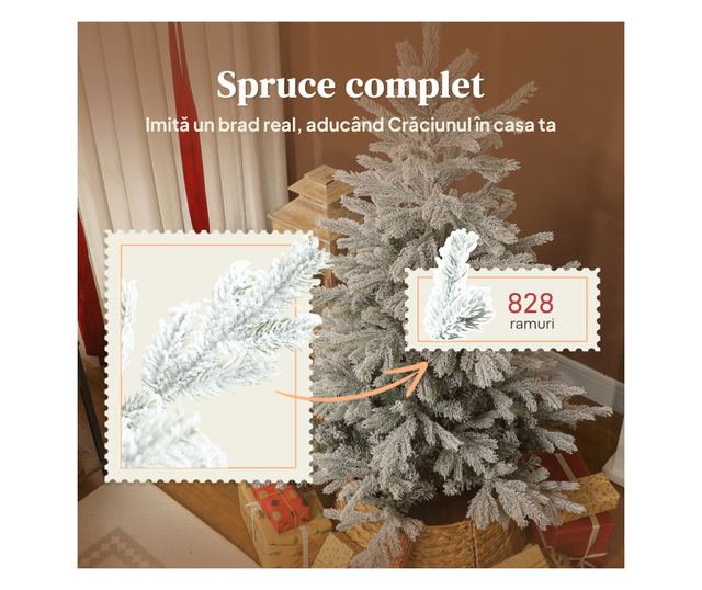 Havas Karácsonyfa 150 cm Összecsukható Fém Talppal