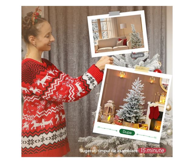 Havas Karácsonyfa 150 cm Összecsukható Fém Talppal