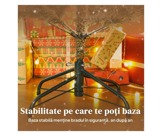 Havas Karácsonyfa 150 cm Összecsukható Fém Talppal